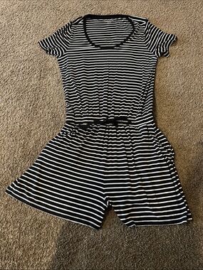 Amazon Essentials Black and White Striped Women’s Romper
